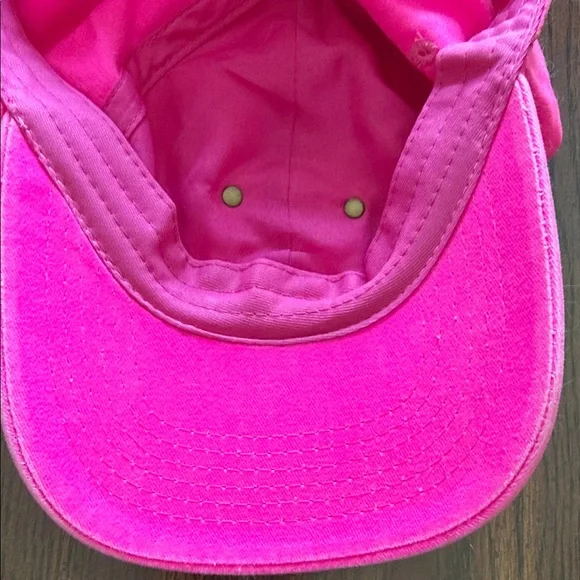 Upcycled Louis Vuitton Vibrant Pink Hat with Logo Patch - Picture 3 of 4
